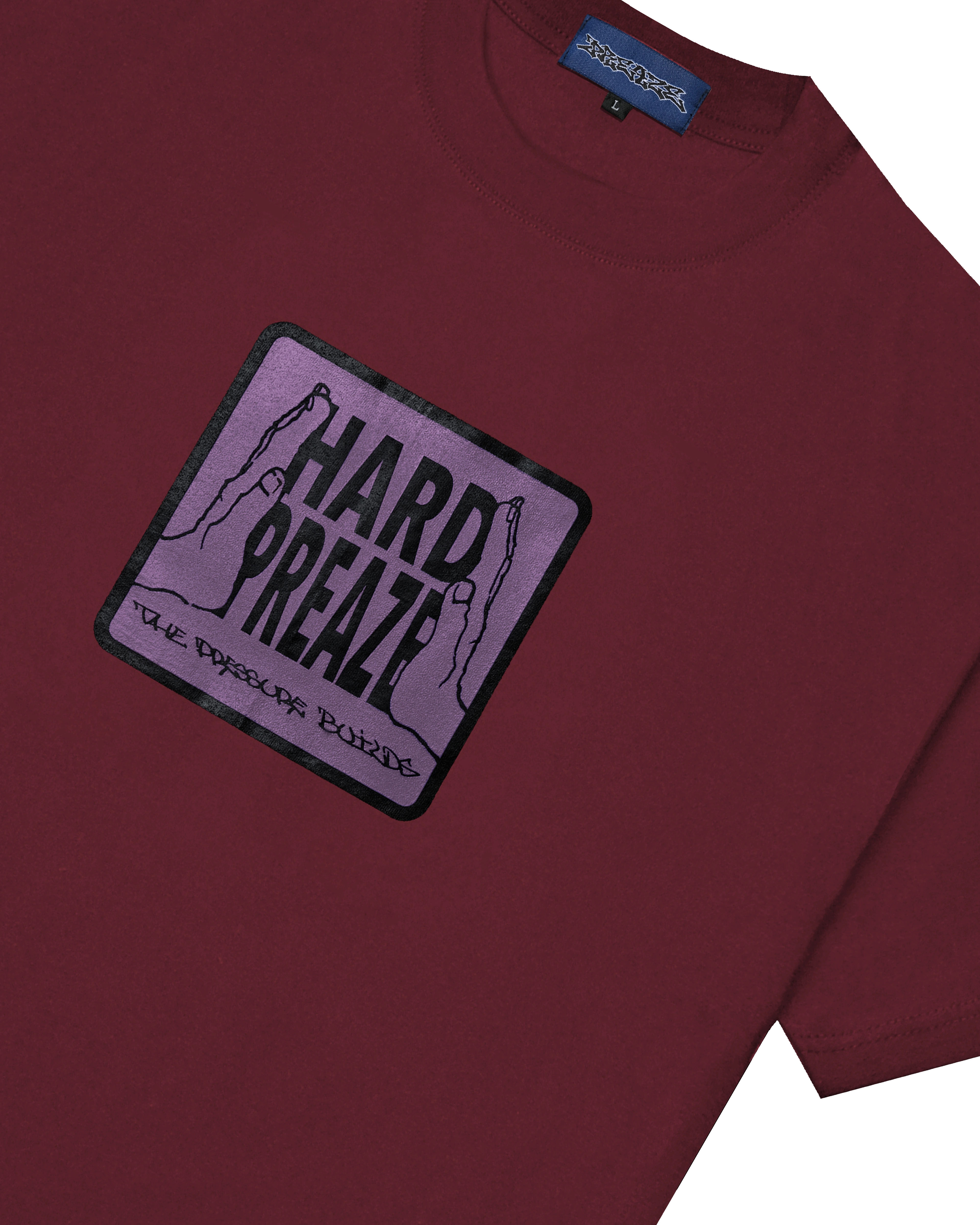 THE PRESSURE BUILDS - BURGUNDY TEE hover